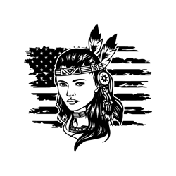 us indian girl svg | native american stencil | old america cutfile | feather headdress clipart | ancient lady warrior dx