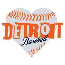 retro mlb detroit baseball heart svg