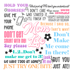 mom life quotes hold your horses svg