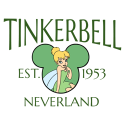 tinkerbell est 1953 neverland mickey ear disney svg