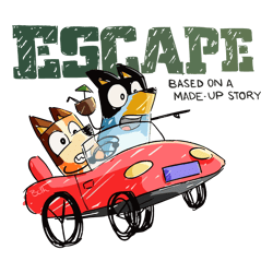 -vintage bluey escape based on a made up story png