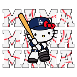 hello kitty mama la dodgers baseball svg