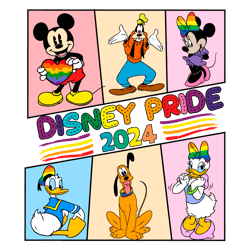 disney pride 2024 mickey and friends svg