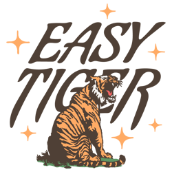 vintage easy tiger roar animal svg