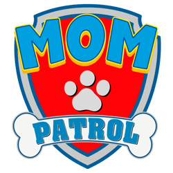 Retro Mom Patrol Dog Paw Cartoon SVG