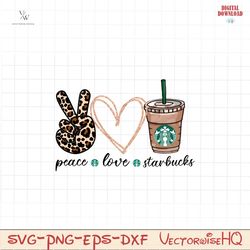 peace love starbucks png