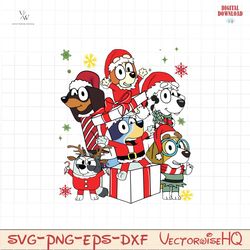 bluey friends christmas family svg