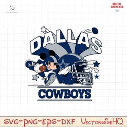 funny mickey mouse football dallas cowboys svg