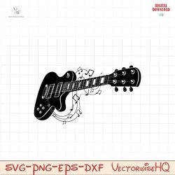 electric guitar svg/ guitar notes dxf/ guitar clipart/ svg files, printing design, cutting, guitar silhouette, guitar