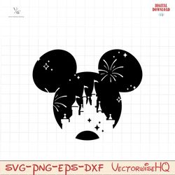 disneyland castle svg png clipart , cinderella castle , cut file, outline silhouette