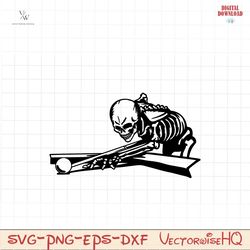 skeleton billiard player svg | billiards svg | eight ball svg | pool player svg | cricut cutting file clip art vector d