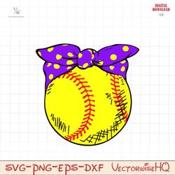 softball with purple bow png file, sublimation design, digital download, sublimation designs downloads, softball sublima