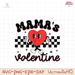 mama's valentine svg, groovy valentine svg,