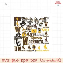 wyoming college svg, cowboys svg, university, athletics, football, basketball, wyo, mom, dad, game day, instant download