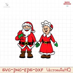 mr. and mrs. santa claus svg | cute merry christmas svg | cricut silhouette cameo cut files printable clip art vector di