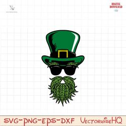 st. patrick cannabis beard svg | stoner saint paddy's svg | cricut cut files printable clip art vector digital dxf png e