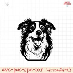 australian shepherd head svg, australian shepherd head clipart, australian shepherd head svg files for cricut