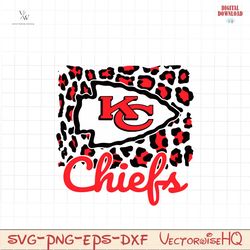 kc chiefs football leopard logo svg graphic designs files