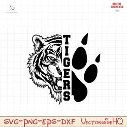 tigers svg png , tiger head , tigers mascot svg , tiger shirt , tiger clipart , heat transfer design , digital download