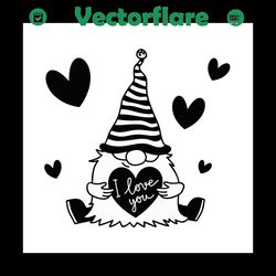 Gnomes Holding Hearts SVG Files For Silhouette, Files For Cricut, SVG, DXF, EPS, PNG Instant Download