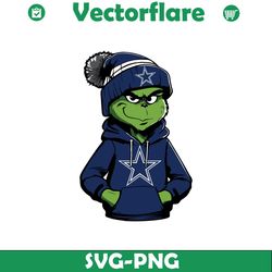 grinch wears dallas cowboys clothes svg