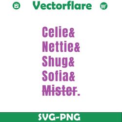 celie nettie shug sofia mister the color purple svg