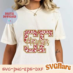 retro sf niners san francisco 49ers leopard pattern svg