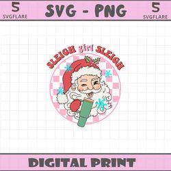 groovy sleigh girl sleigh stanley svg