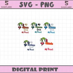 grinch nfl team stole my heart svg bundle