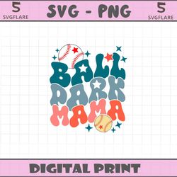 retro ballpark mama baseball mom svg