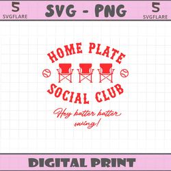 home plate social club baseball game day svg