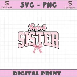 groovy baseball sister tie bow png