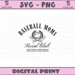 baseball mom social club proud and loud svg