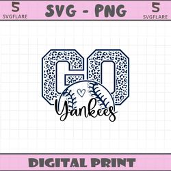 go yankees baseball team leopard svg