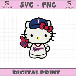 hello kitty texas rangers baseball team svg