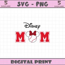 retro minnie baseball disney mom svg