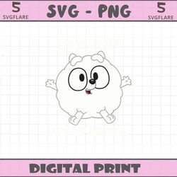 pom pom bluey small but hardy breed svg