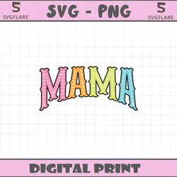 retro mama bright doodles svg