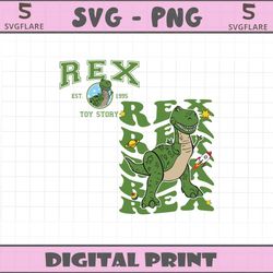 funny toy story rex dinosaur est 1995 svg