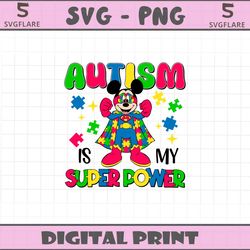 retro autism is my super power mickey svg