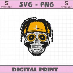 justin fields skull pittsburgh steelers svg