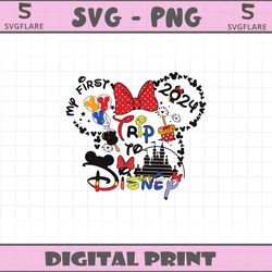 my first trip to disney 2024 minnie head svg