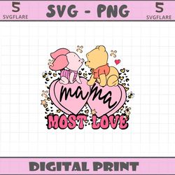 groovy mama most love winnie the pooh piglet svg