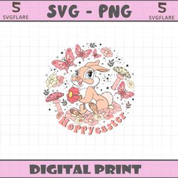 hoppy easter floral bunny svg