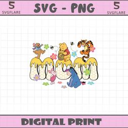 mom honey bear winnie the pooh friends svg