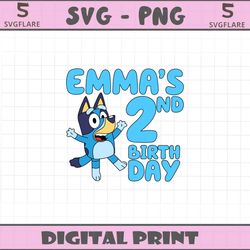 personalized bluey birthday party svg