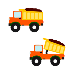 dump truck svg dxf eps png jpg htv heat transfer vinyl toys children cricut explore silhouette cameo die cut sweet