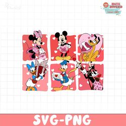 mickey and friends valentine bundle png ,valentine 2024 png, retro valentines png, happy valentine's day png