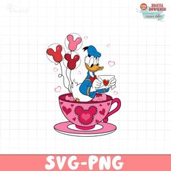 donald duck disney cup valentine svg