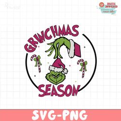 pink grinchmas season svg